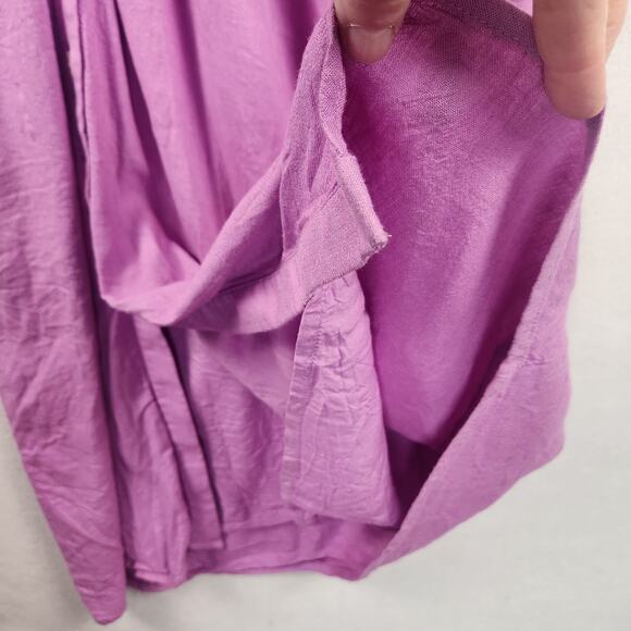 Free People Vintage Summer Puff Sleeve Maxi Dress Women XS/S Purple Tie Front - Picture 11 of 16